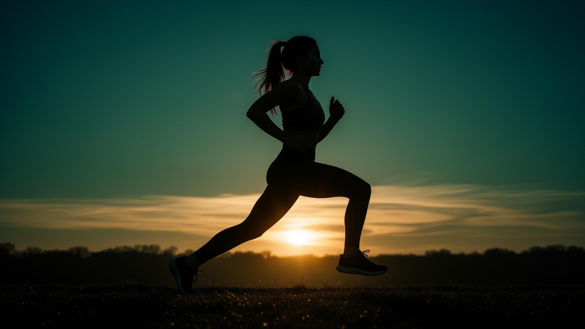Atleta entrenando al amanecer